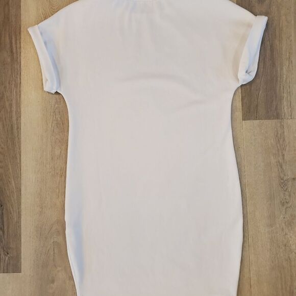 ASILIO NWOT White Short Sleeve Stretchy Mini Dress - Picture 6 of 7